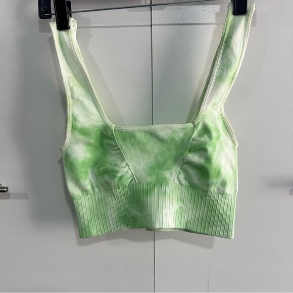 Free People Movement Size XS Green Good Karma Tie Dye Square Bra Yoga Athleteic - Picture 5 of 6